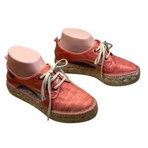 Gaimo Silk Espadrilles Orange Cutout Lace Up Women's Size 37 (US 7) EUC